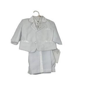 Baby Boy Toddler Suit White Christening Baptismo Tuxedo